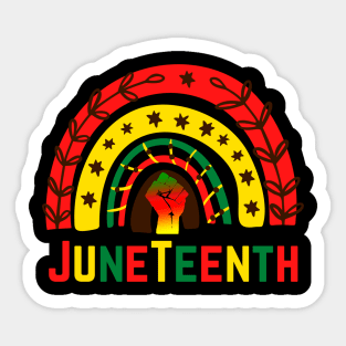 Boho Rainbow Fist Juneteenth, Cute African American Pride Gift Sticker